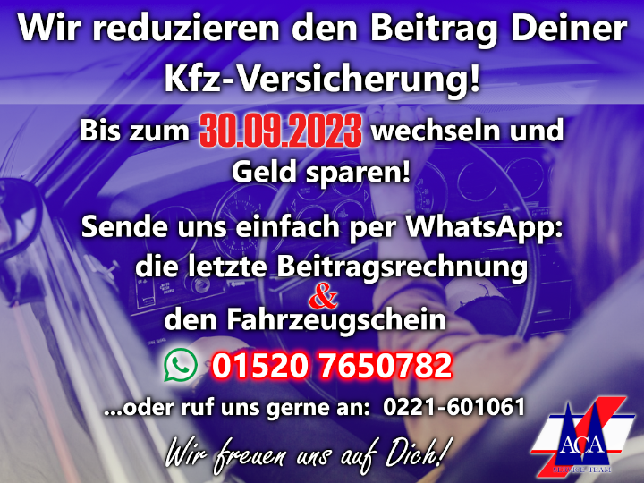 Jetzt bei deiner Kfz-Versicherung sparen!