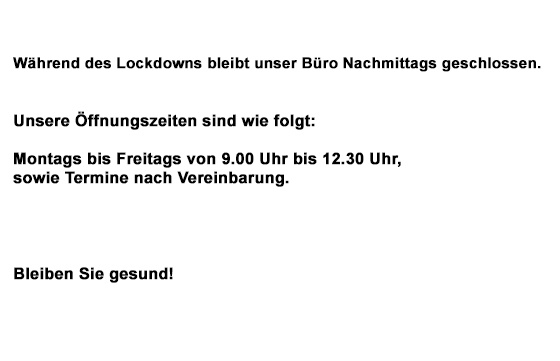 Wichtige Informationen für unsere Kunden