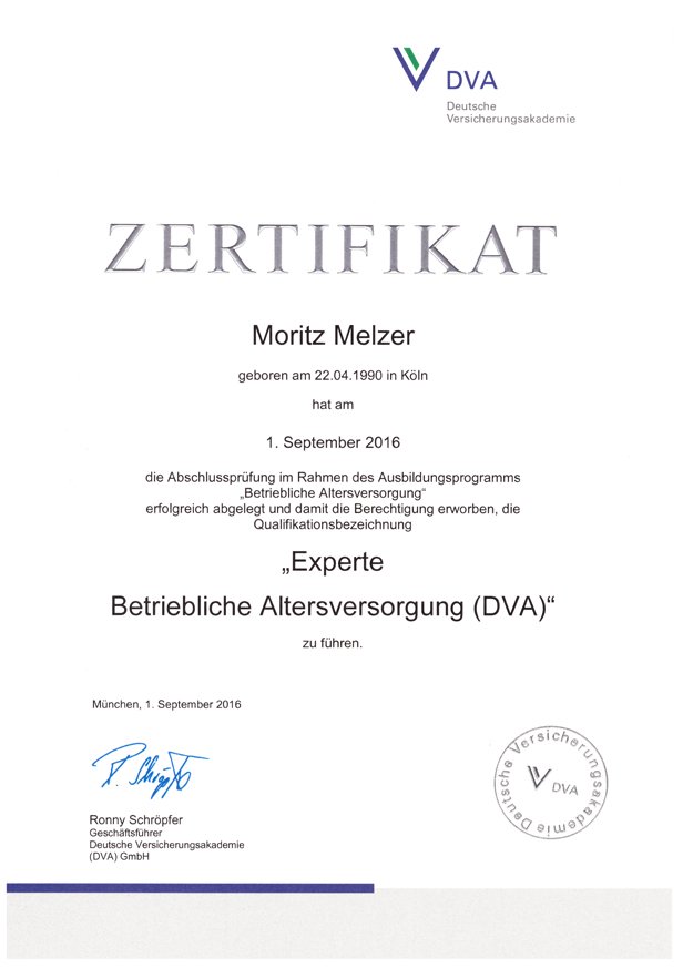 AXA Erftstadt Ingeborg Melzer | zertifikat