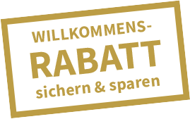 Coupon des Willkommens-Rabatts mit der Aufschrift "Willkommens-Rabatt sichern & sparen"