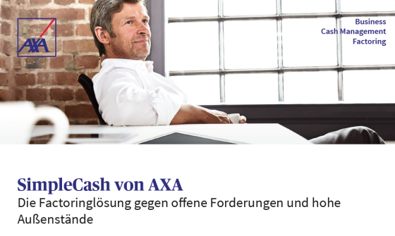 SimpleCash von AXA - Factoringlösungen für Firmenkunden - Auch für das Baunebengewerbe. Schaffen Sie sich Freiraum, Sicherheit und mehr Liquidität durch Factoring.