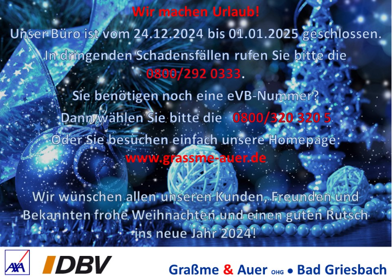 FROHE WEIHNACHTEN UND EIN GUTES NEUES JAHR!